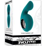 Thumbs Up Rechargeable Silicone Vibrator - Green