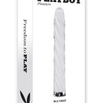 Playboy In a Twist Rechargeable Glass Vibrator - Clear/White