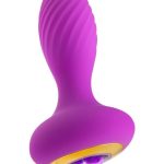 Oh My Gem Charm Rechargeable Silicone Anal Plug - Amethyst Purple