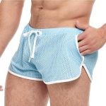 Goal Line Side Split Mesh Booty Shorts - Large/XLarge - Blue