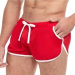 Goal Line Side Split Mesh Booty Shorts - Large/XLarge - Red