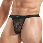 Lace King Lace G-String - Medium/Large - Black