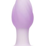 Lavender Haze Ridge Probe Silicone Rechargeable Anal Plug - Purple/White