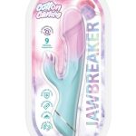 Cotton Candy Jawbreaker Rechargeable Silicone Vibrator With Clitoral Stimulator - Fuschia/Aqua