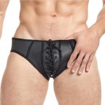 Cruze Kick-Off Lace Up Jock Brief - Small/Medium - Black