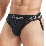 Cruze Buckle Up Zipper Jockstrap - Large/XLarge - Black