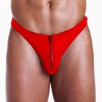 Fundies Unzip It Thong with Rose Petals - O/S - Red