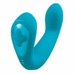 Bodywand I.D. Beckon Rechargeable Silicone Dual Stimulating Vibrator - Teal