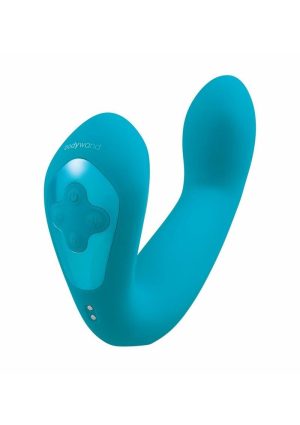 Bodywand I.D. Beckon Rechargeable Silicone Dual Stimulating Vibrator - Teal