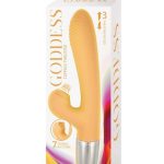 Goddess Tapping Thruster Rechargeable Silicone Rabbit Vibrator with Clitoral Stimulator - Yellow