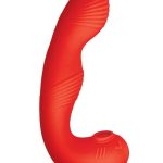 My Secret G-Spot Rechargeable Silicone Vibrator with Clitoral Stimulator - Red