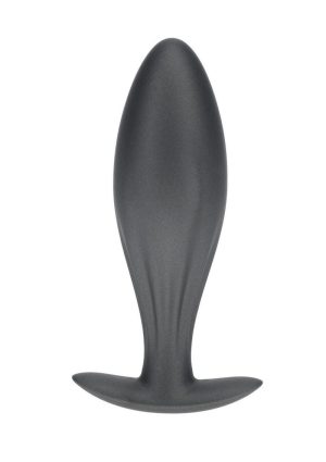 Ouch! Oval Anal Plug Silicone - Gun Metal