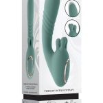 Thrust into Ecstasy Rechargeable Silicone Dual Vibrator - Green