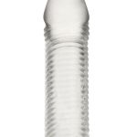 Blue Line Wavy Ribbed Penis Extension 6.5in - Clear