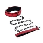 Sex and Mischief Ex`s andamp; Oh`s Collar and Leash - Red/Black